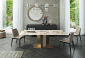 Dining Room Furniture Marble-Look Tables Royal Dining Table with Anita chairs
