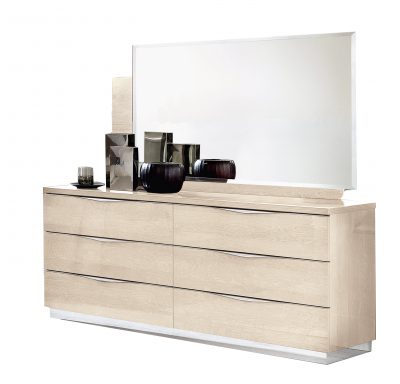 Bedroom Furniture Dressers and Chests Platinum LEGNO Double Dresser