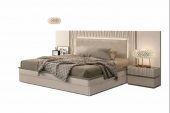 Bedroom Furniture Beds Marina Taupe Bed with Frames