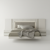 Bedroom Furniture Beds Marina Taupe King size Bed