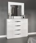 Carmen White Single Dresser and mirror