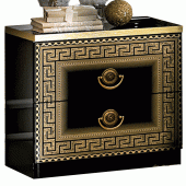 Bedroom Furniture Nightstands Aida Black-Gold Nightstand