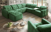 Living Room Furniture Sectionals with Sleepers Cantata Sectional w/Bed & Recliner