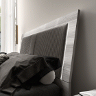 Upholstered bed w/ light