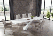 9113 Dining Table with 1218 Grey Chairs
