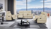 Living Room Furniture Reclining and Sliding Seats Sets 3517 Cream w/ manual recliners Group