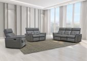 Living Room Furniture Sofas Loveseats and Chairs 8501 Dark Grey w/Manual Recliner