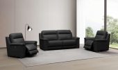 Living Room Furniture Reclining and Sliding Seats Sets Daxton Recliner Black Sofa & Armchair